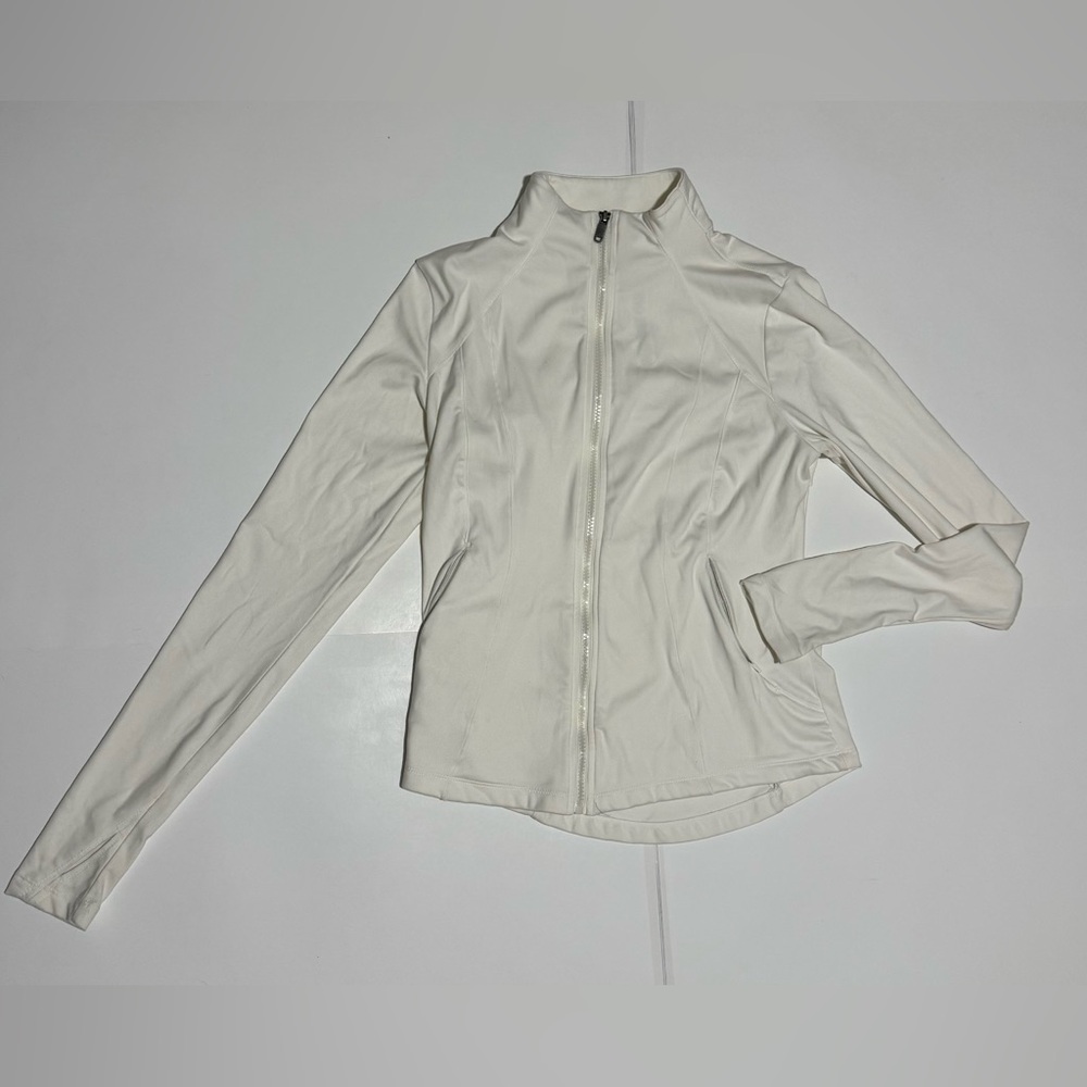 Jockey White Zip-Front Performance Jacket